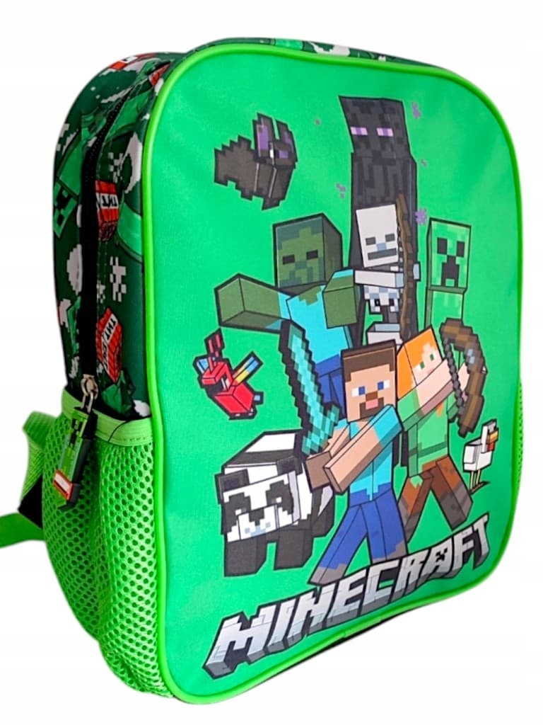 Školský batoh Minecraft pre deti, zelený s originálnou licenciou